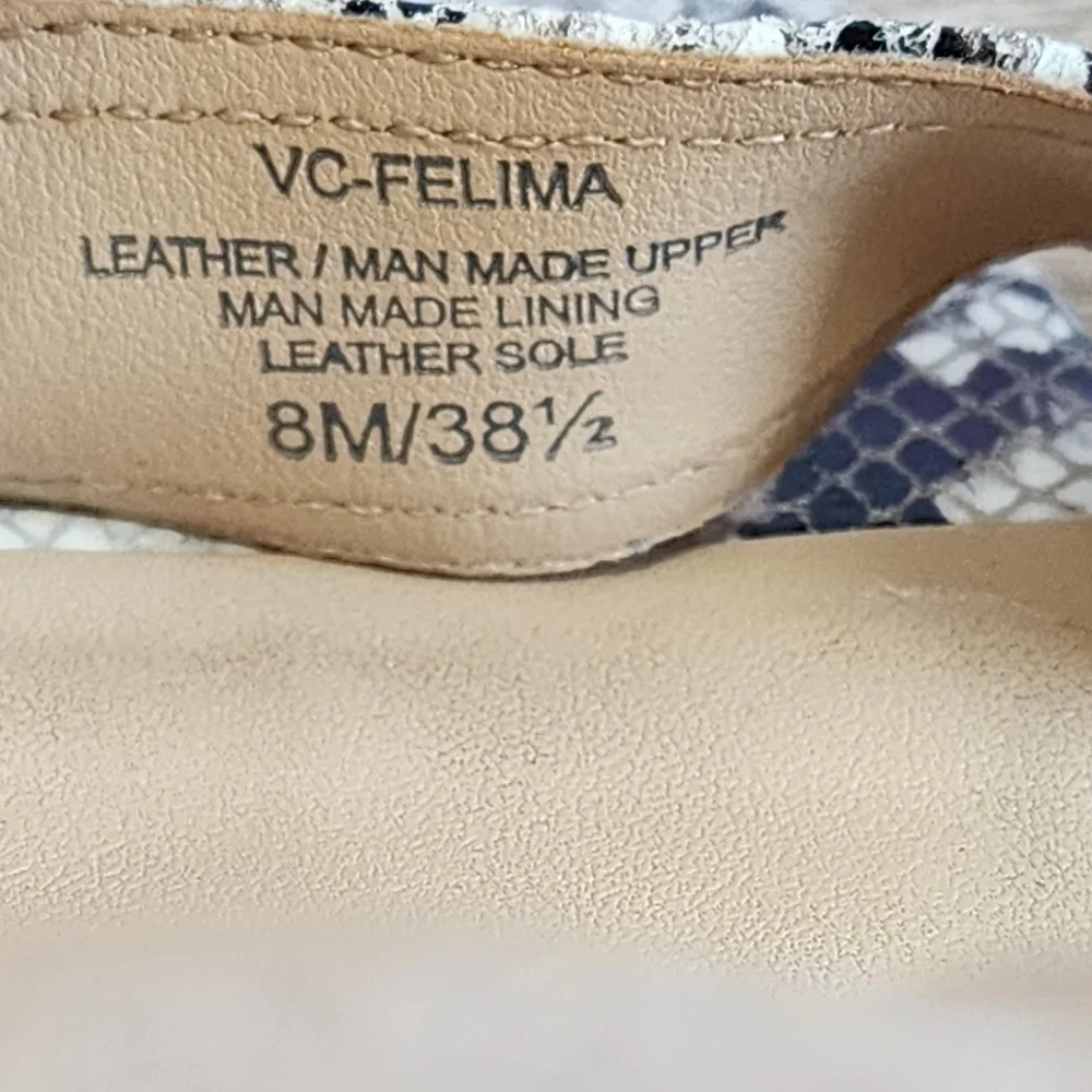 VINCE CAMUTO Felima Snakeskin Leather High Heel Sandal 8M
